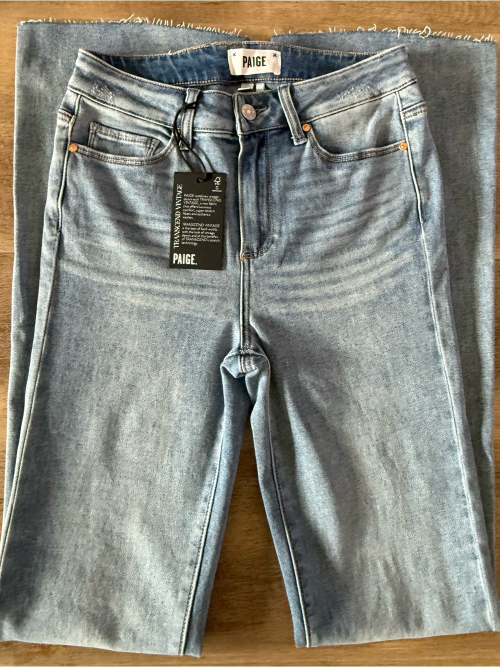 PAIGE Laurel Raw Hem High Waisted Canyon Bootcut Jeans